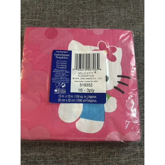 Sanrio Hello Kitty Party Supplies 16 Treat Bags and 16 Napkins - Picture 6 of 6